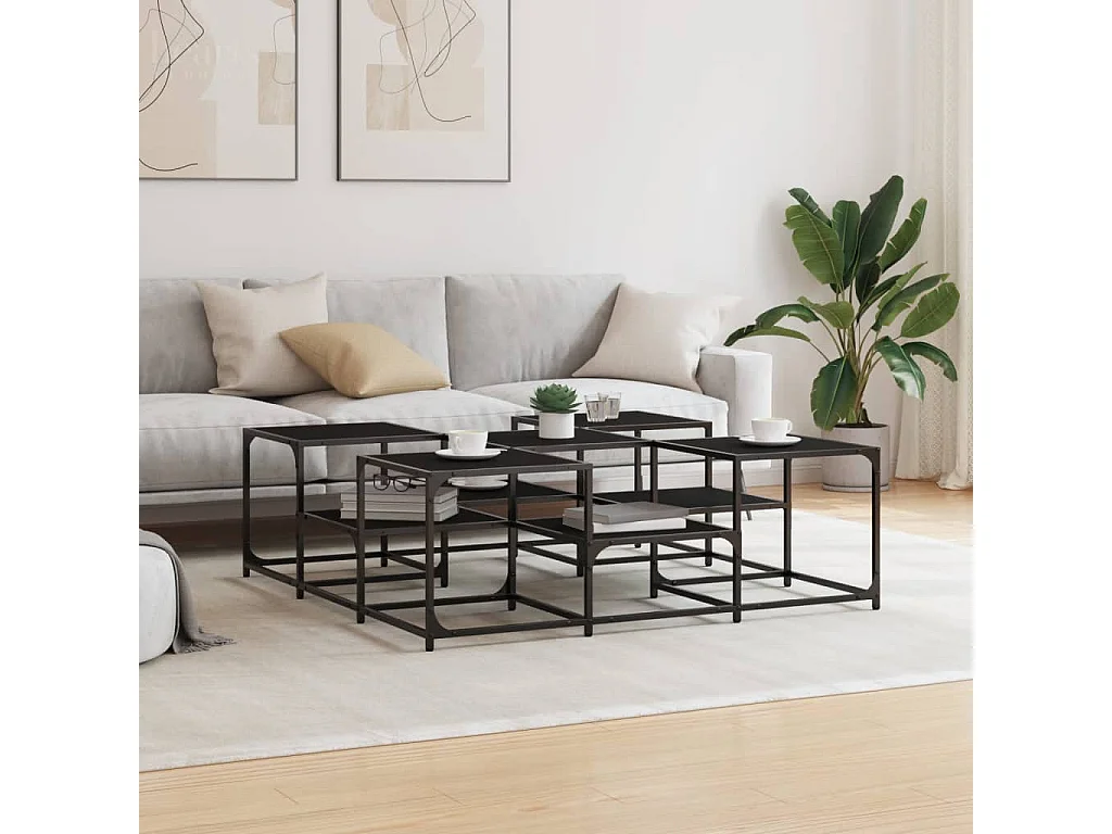 Mesa de centro 121x121x40 cm derivados de madeira preto