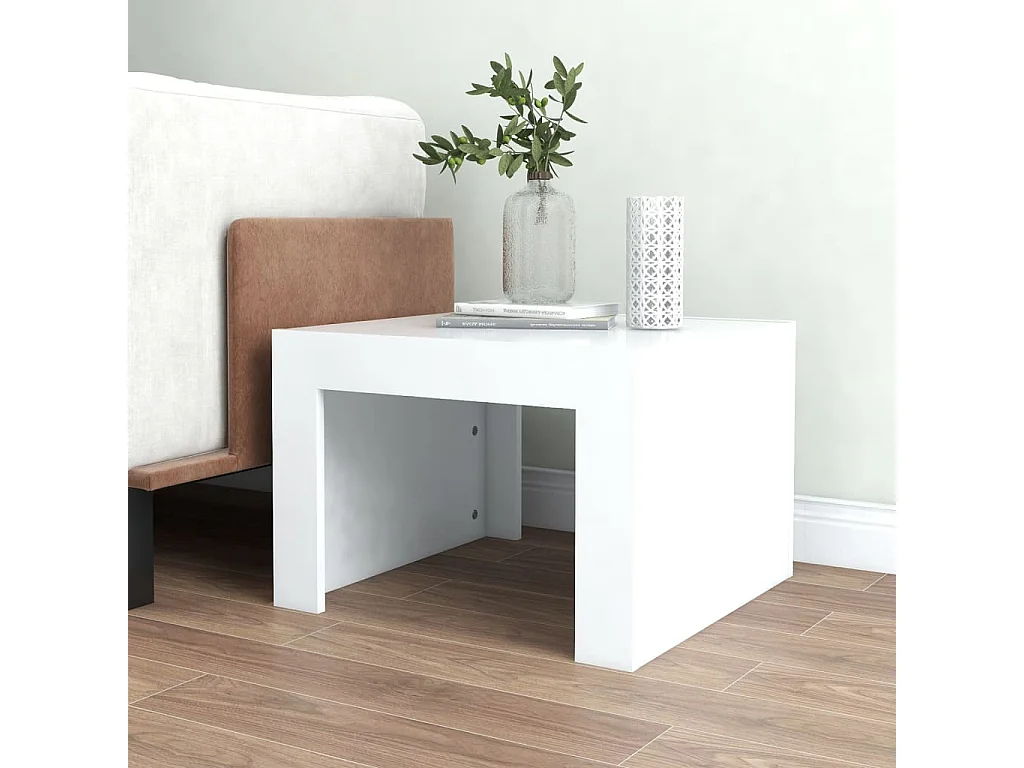 Table basse Blanc 50x50x35 cm Aggloméré