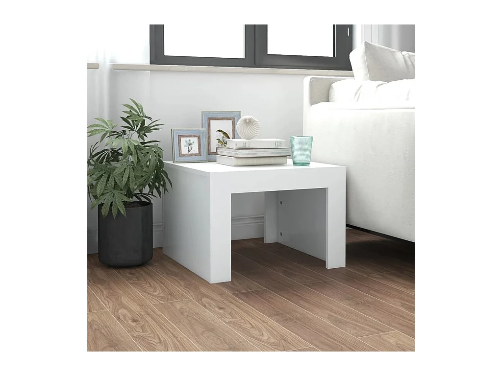 Table basse Blanc 50x50x35 cm Aggloméré
