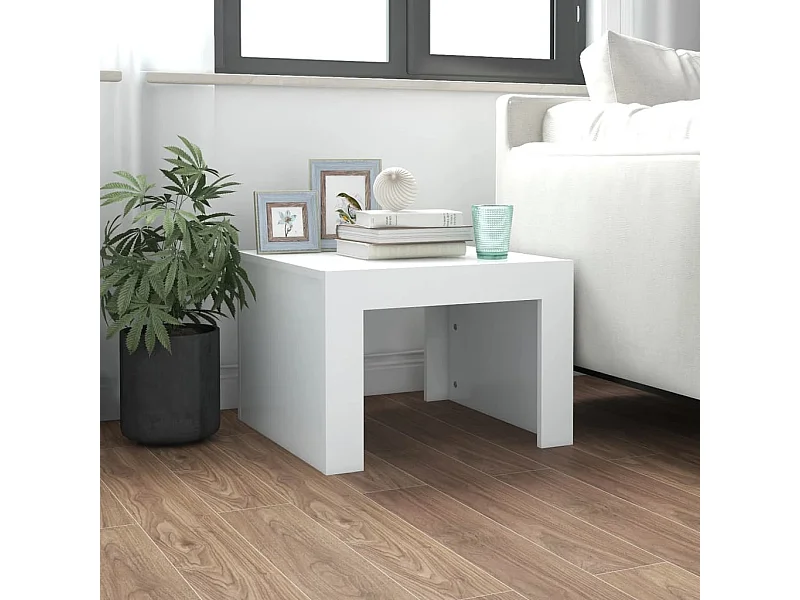 Salontafel 50x50x35 cm bewerkt hout wit