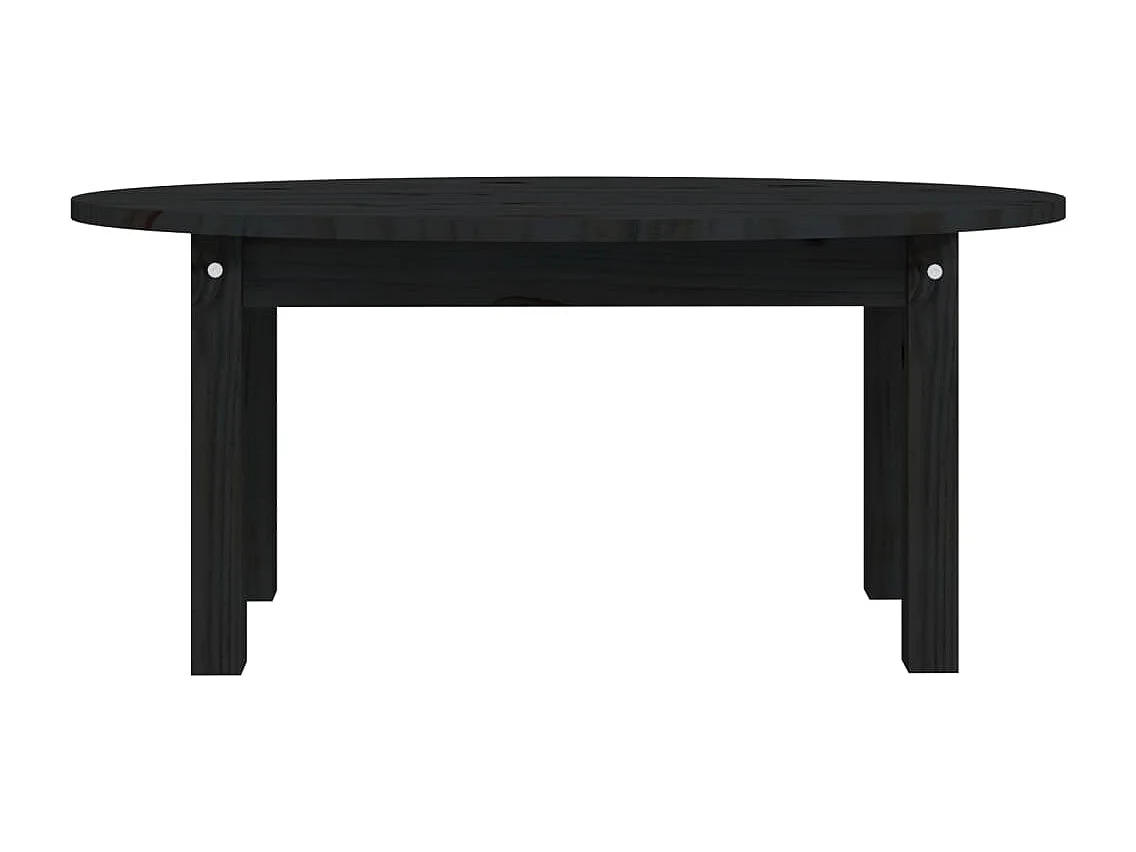 Table basse Noir 80x40x35 cm Bois massif de pin