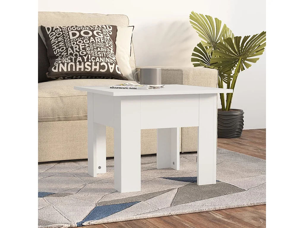 Salontafel 55x55x42 cm bewerkt hout wit