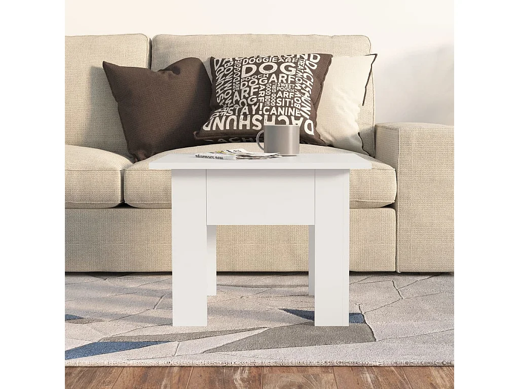 Salontafel 55x55x42 cm bewerkt hout wit