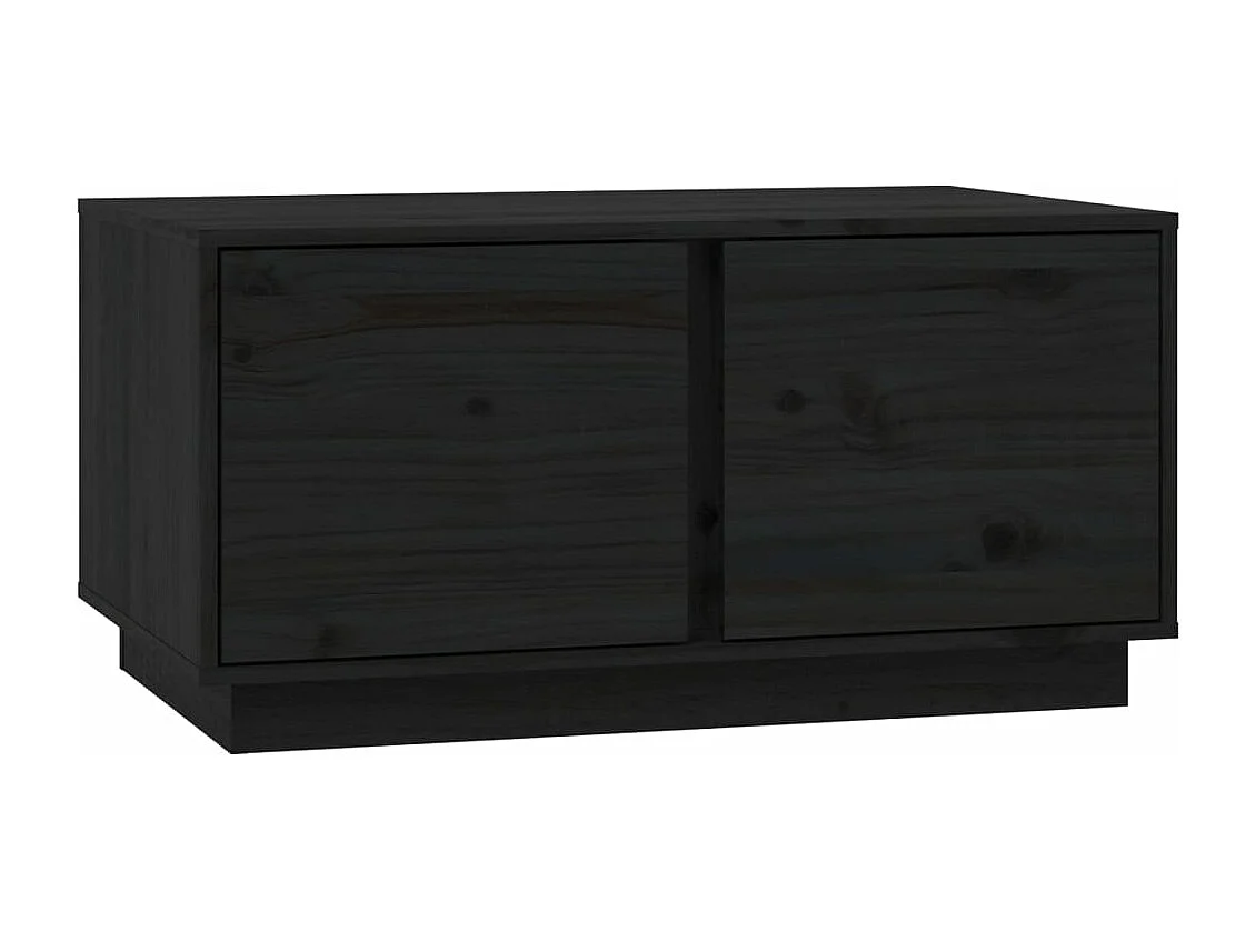 Mesa de centro madera maciza de pino negro 80x50x40 cm
