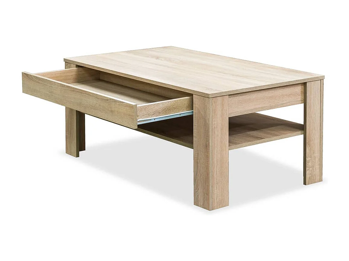 Table basse en aggloméré 110 x 65 x 48 cm Chêne