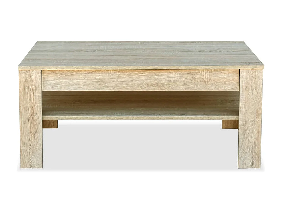 Mesa de centro de madera aglomerada 110x65x48 cm color roble