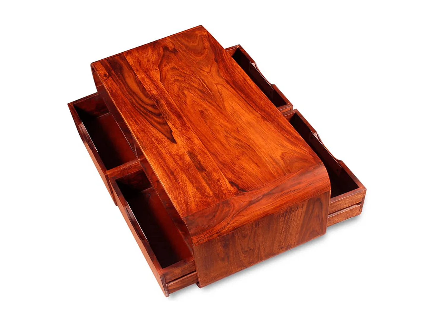Mesa de centro de madera maciza de sheesham 90x40x35 cm