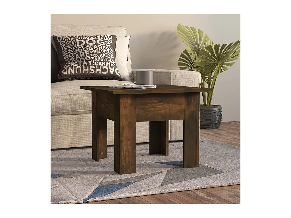 Mesa de centro 55x55x42 cm aglomerado cor carvalho fumado