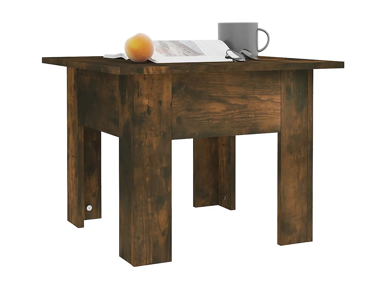 Table basse Chêne fumé 55x55x42 cm Aggloméré