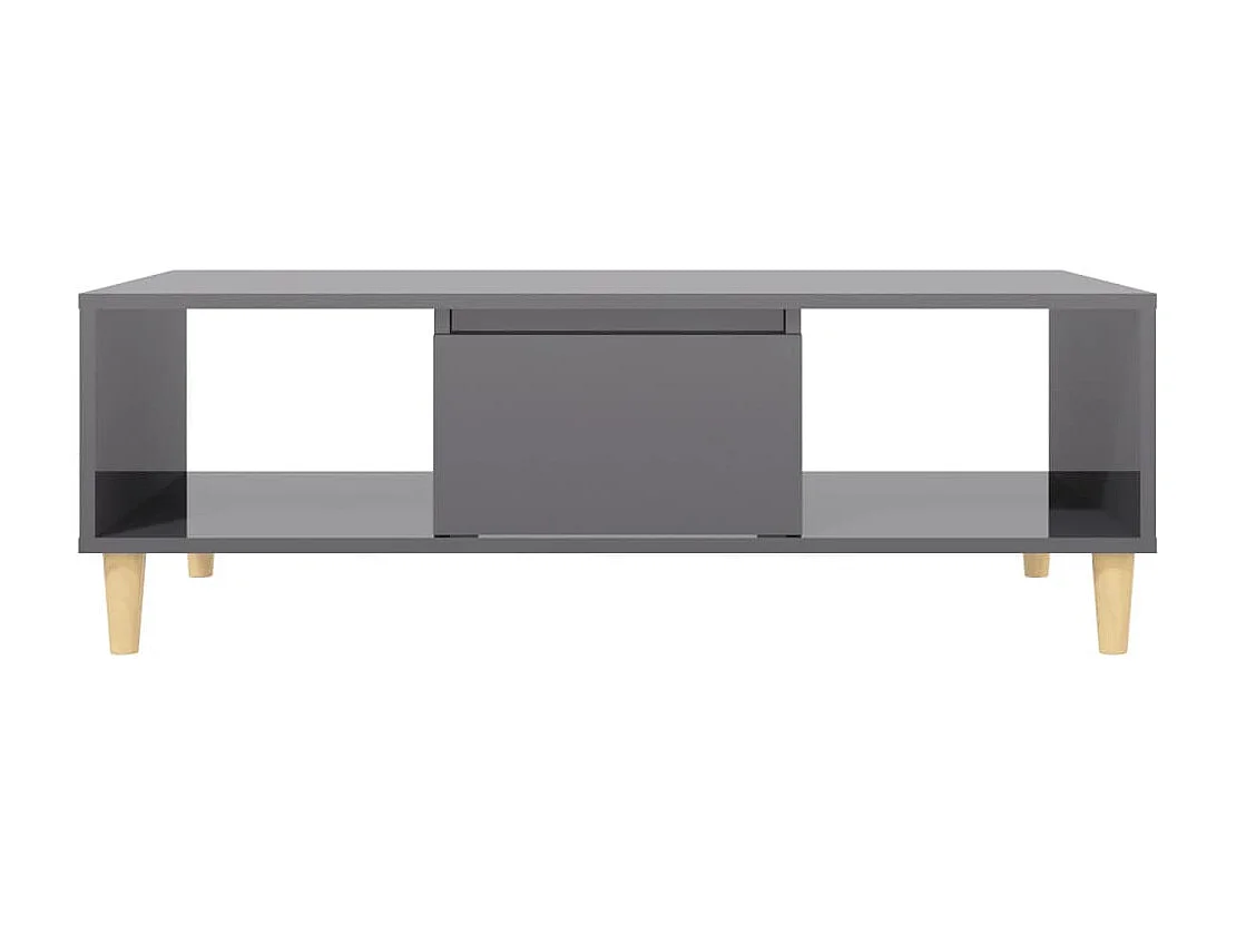 Table basse Gris brillant 103,5x60x35 cm Aggloméré