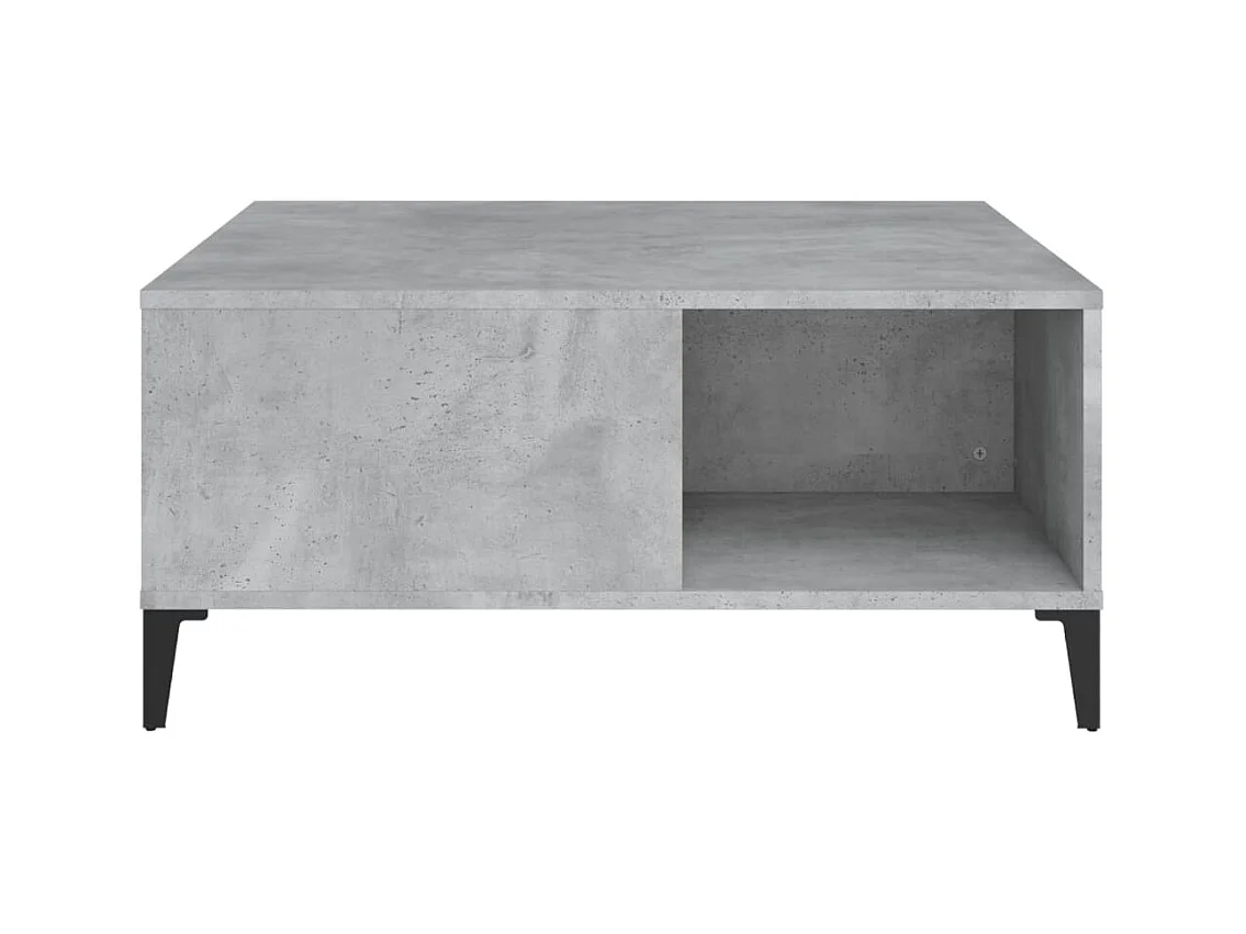 Table basse gris béton 80x80x36,5 cm bois d'ingénierie