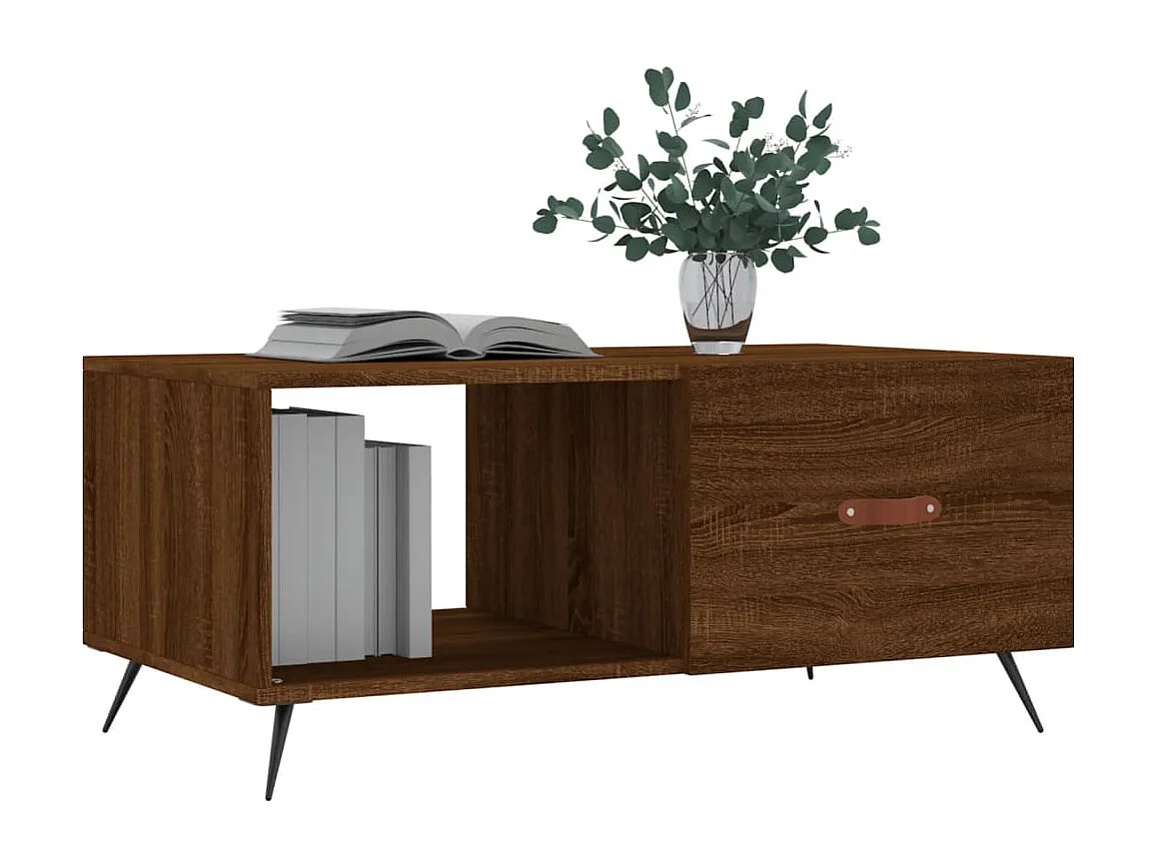 Mesa centro 90x50x40 cm derivados de madeira carvalho castanho