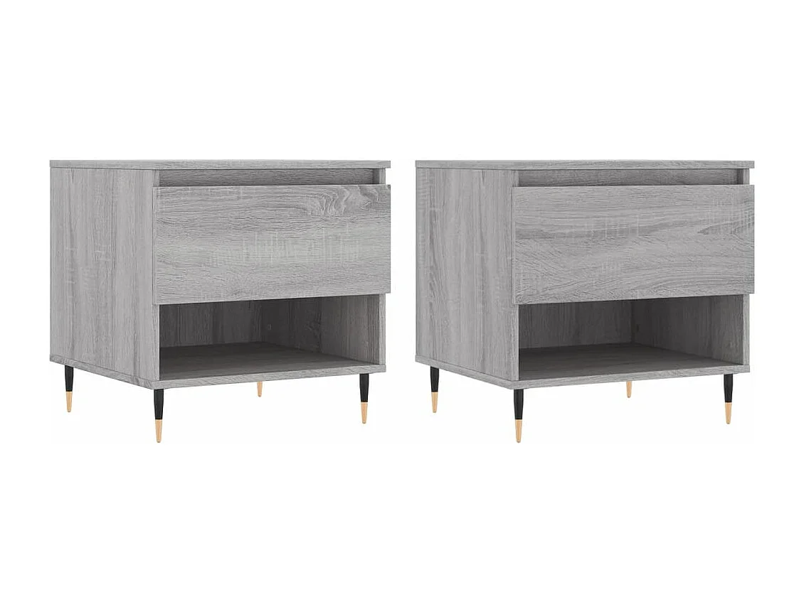 Tables basses 2 pièces sonoma gris 50x46x50 cm bois d'ingénierie