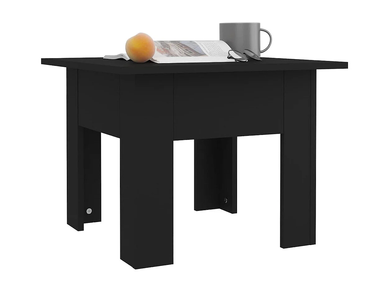 Table basse noir 55x55x42 cm bois d'ingénierie