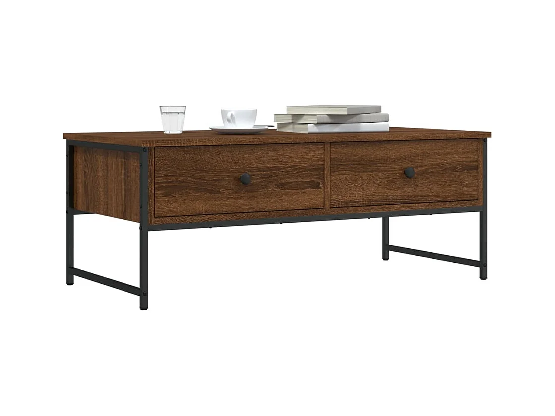 Table basse chêne marron 101x49x39,5 cm bois d'ingénierie