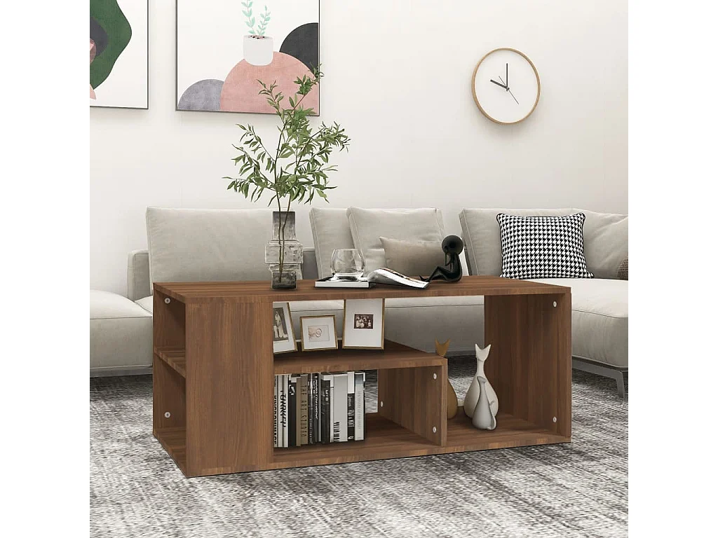 Salontafel 100x50x40 cm bewerkt hout bruineiken