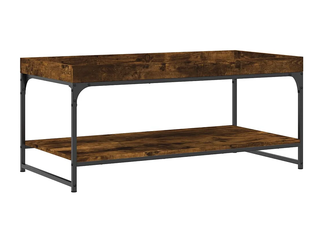 Table basse chêne fumé 100x49x45 cm bois d'ingénierie