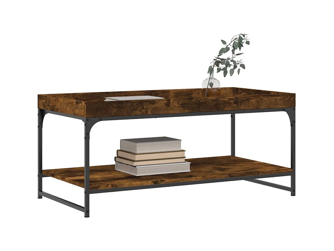 Table basse chêne fumé 100x49x45 cm bois d'ingénierie