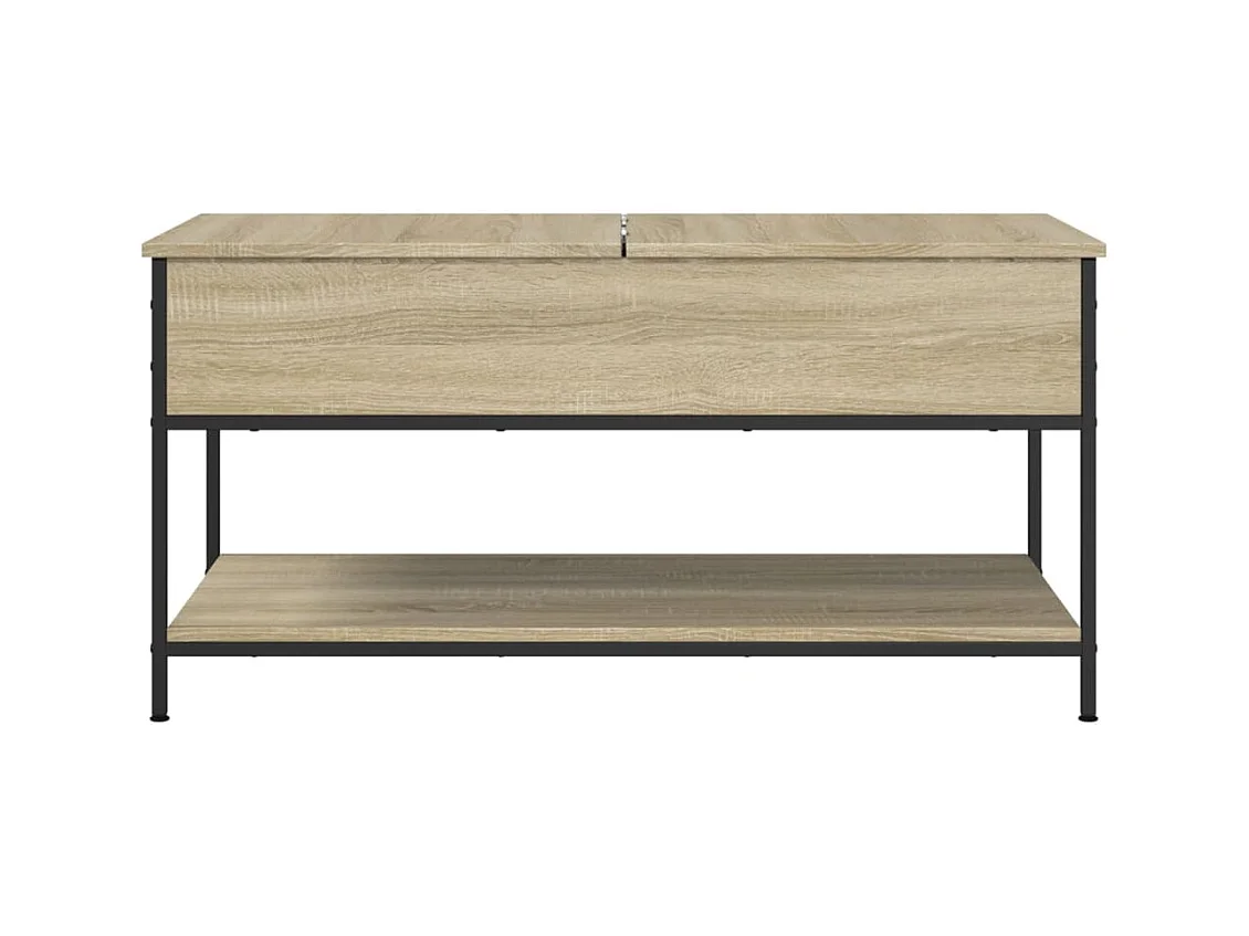 Table basse chêne sonoma 100x50x50cm bois d'ingénierie et métal