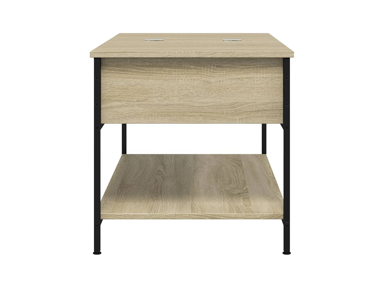 Table basse chêne sonoma 100x50x50cm bois d'ingénierie et métal