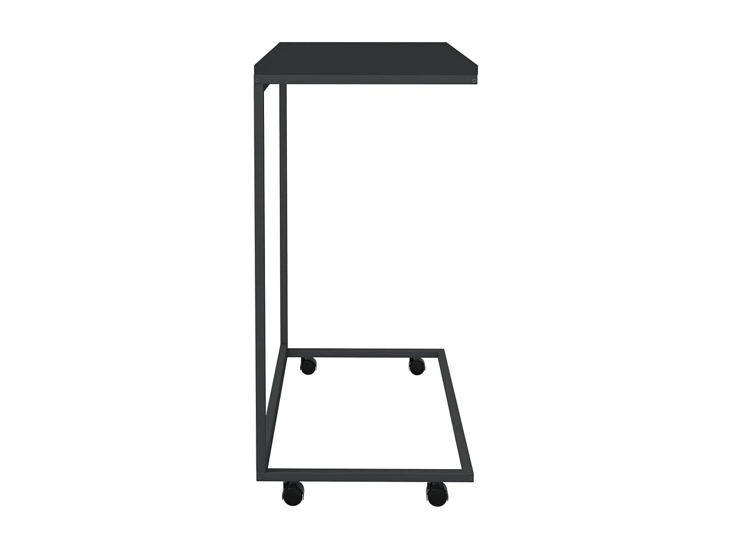 Table d'appoint avec roues Noir 55x35x70 cm Bois d'ingénierie