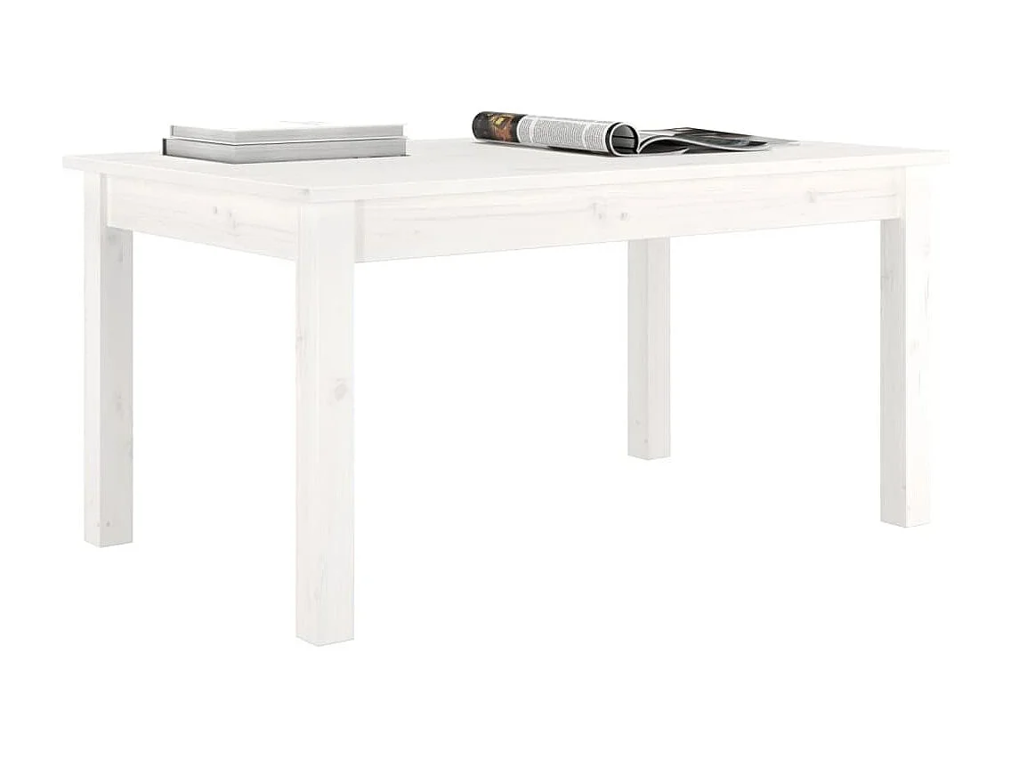 Mesa de centro 80x50x40 cm madeira de pinho maciça branco