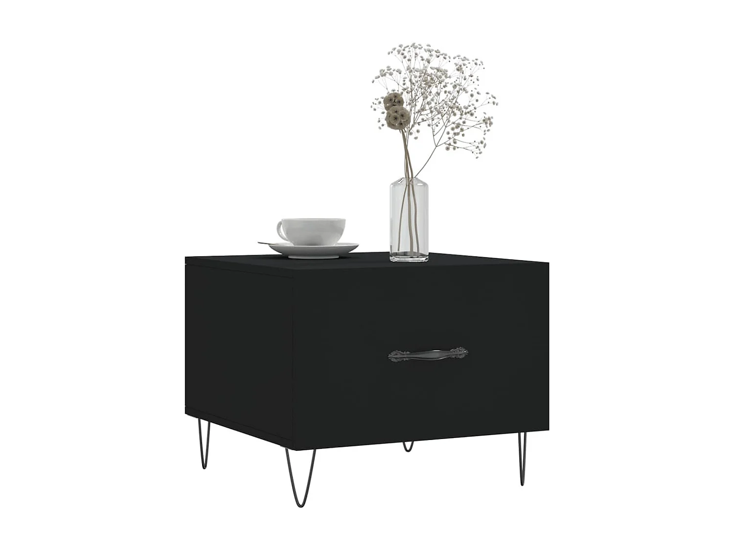 Table basse Noir 50x50x40 cm Bois d'ingénierie