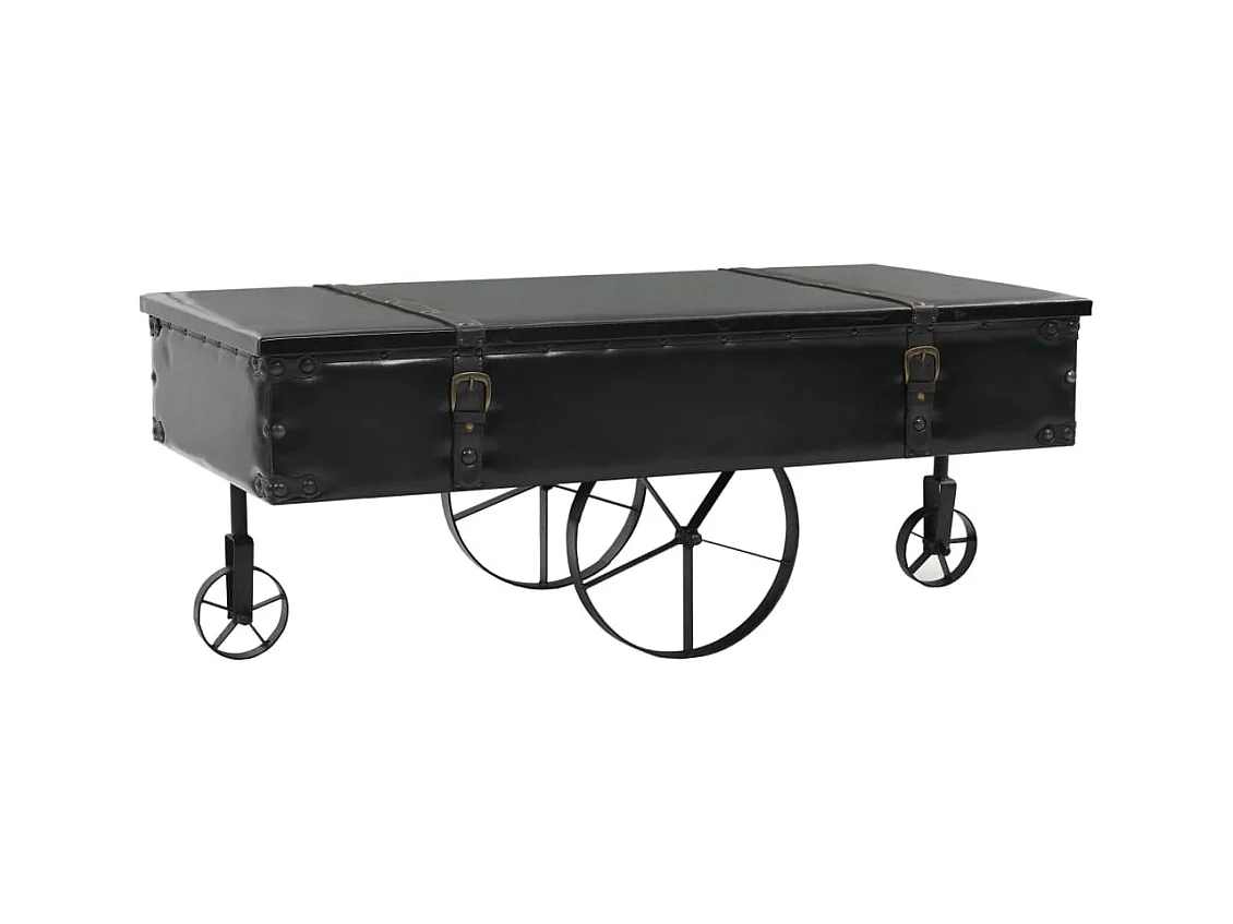 Table basse avec roulettes noir 110x52x43 cm bois d'ingénierie