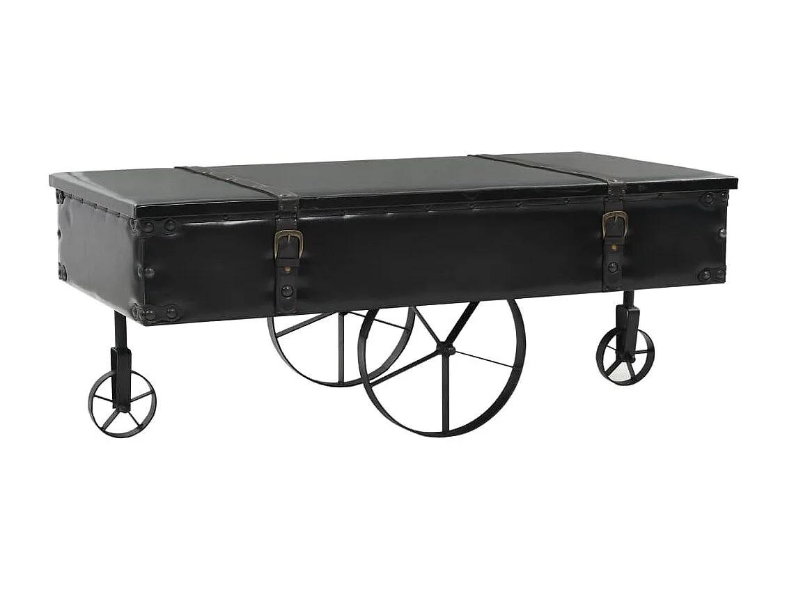 Table basse avec roulettes noir 110x52x43 cm bois d'ingénierie