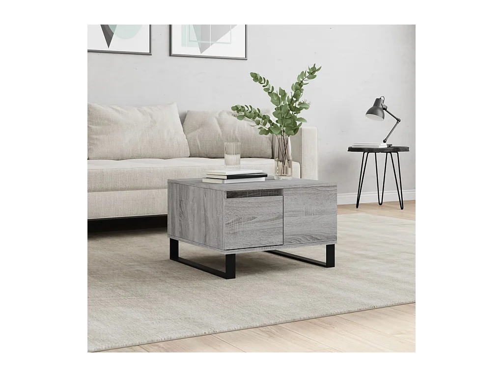 Table basse sonoma gris 55x55x36,5 cm bois d'ingénierie