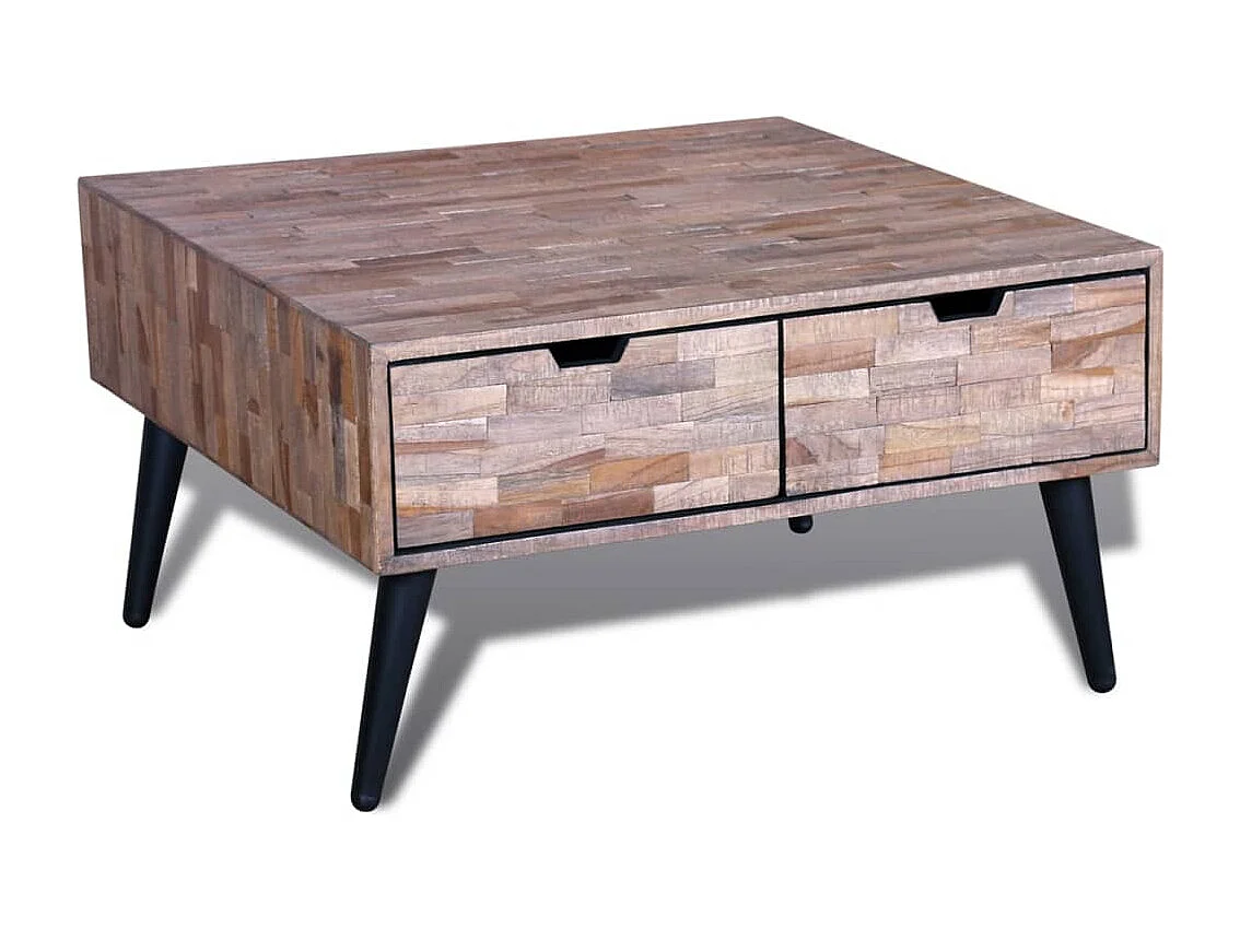 Table basse avec 4 tiroirs Bois de teck recyclé