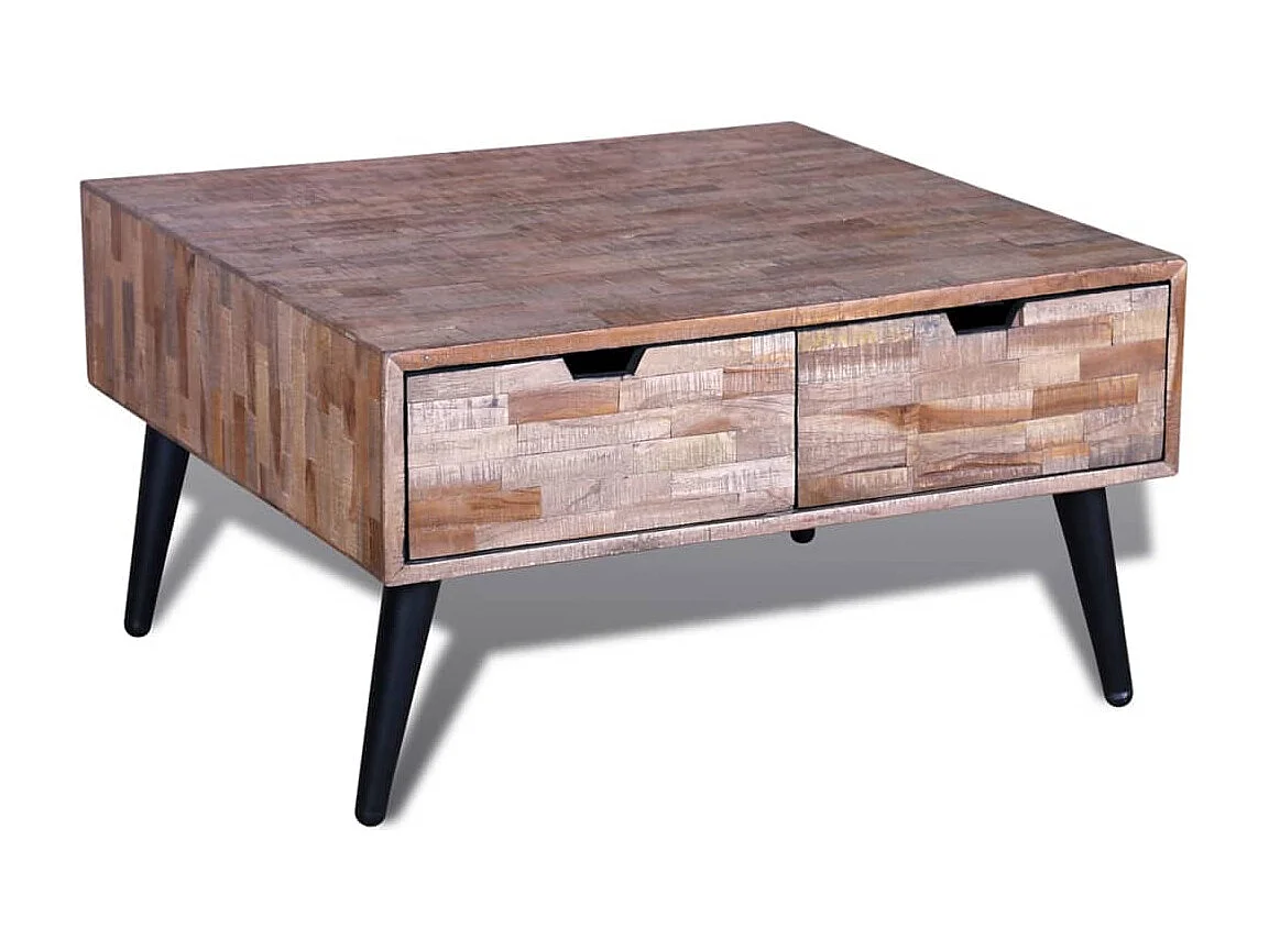 Table basse avec 4 tiroirs Bois de teck recyclé