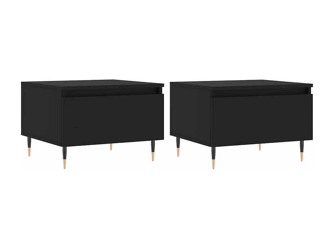 Tables basses 2 pièces noir 50x46x35 cm bois d'ingénierie