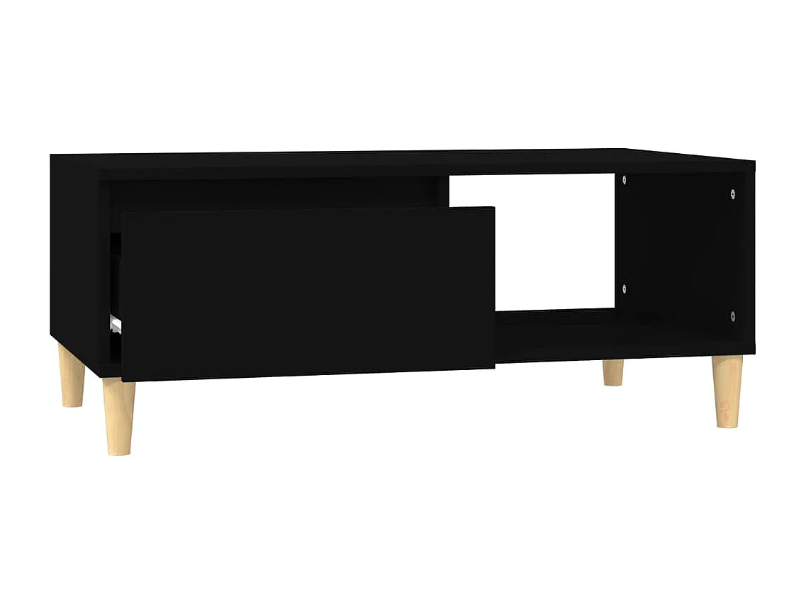 Table basse Noir 90x50x36,5 cm Bois d'ingénierie
