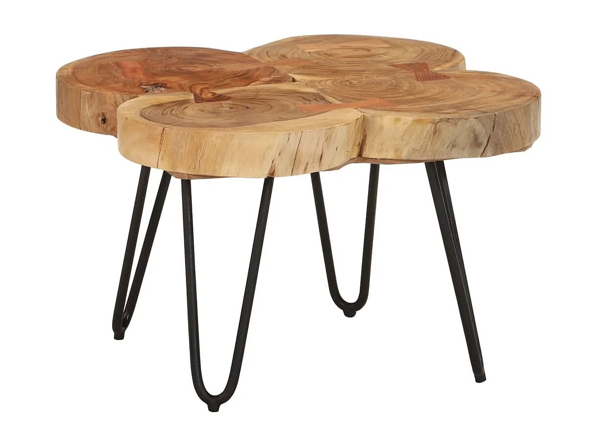 Mesa de centro 4 troncos 36 cm madeira de acácia maciça