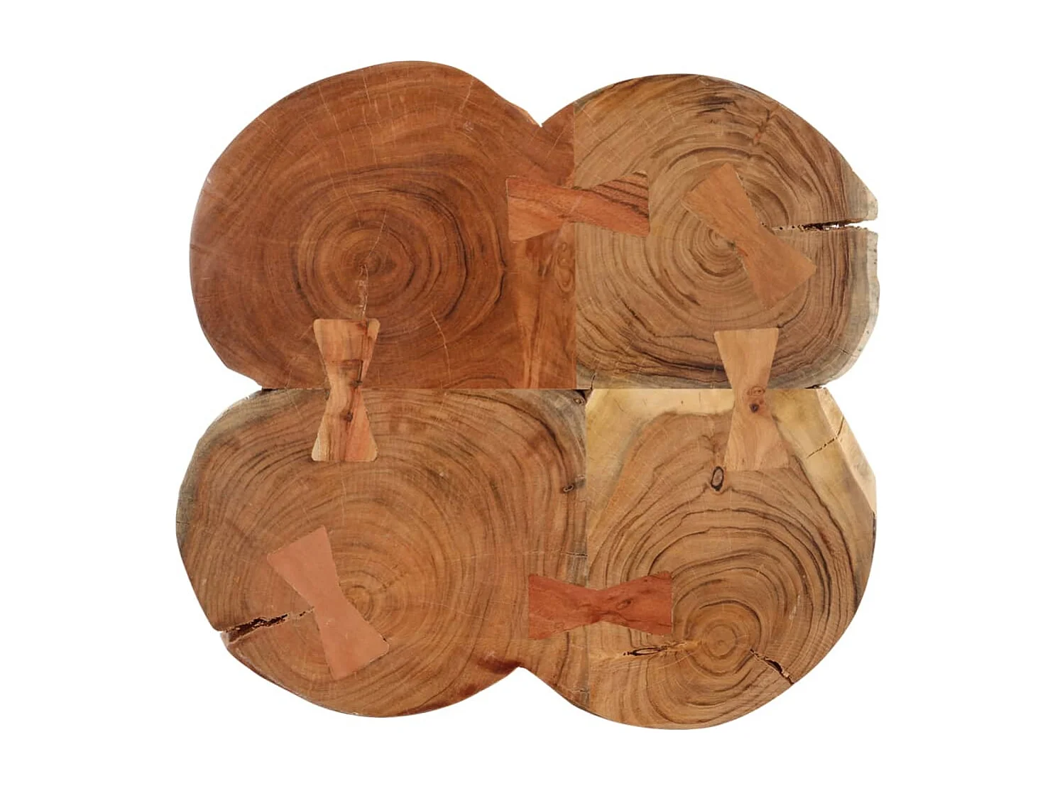 Table basse 36 cm 4 troncs bois d'acacia massif