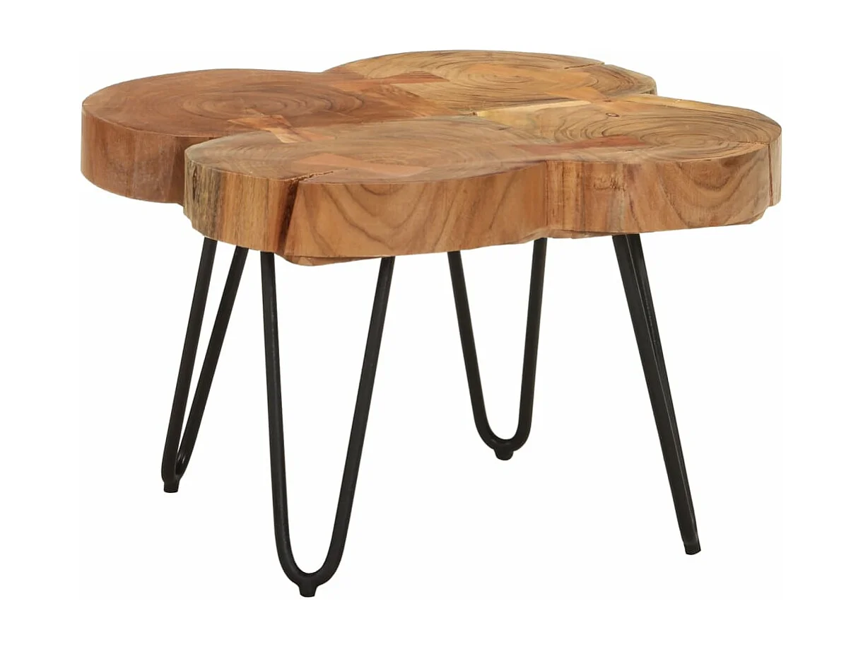 Table basse 36 cm 4 troncs bois d'acacia massif