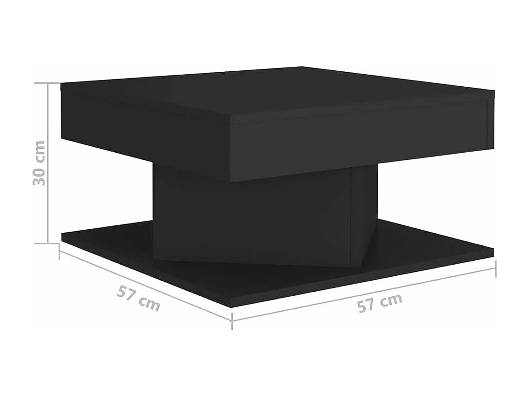 Table basse Noir 57x57x30 cm Aggloméré
