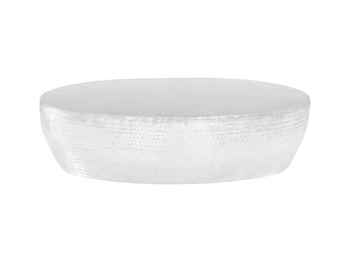 Table basse martelée Argenté 100 x 50 x 28 cm Aluminium