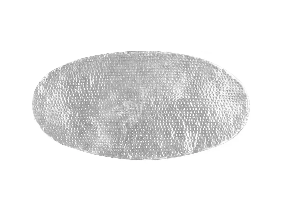 Table basse martelée Argenté 100 x 50 x 28 cm Aluminium