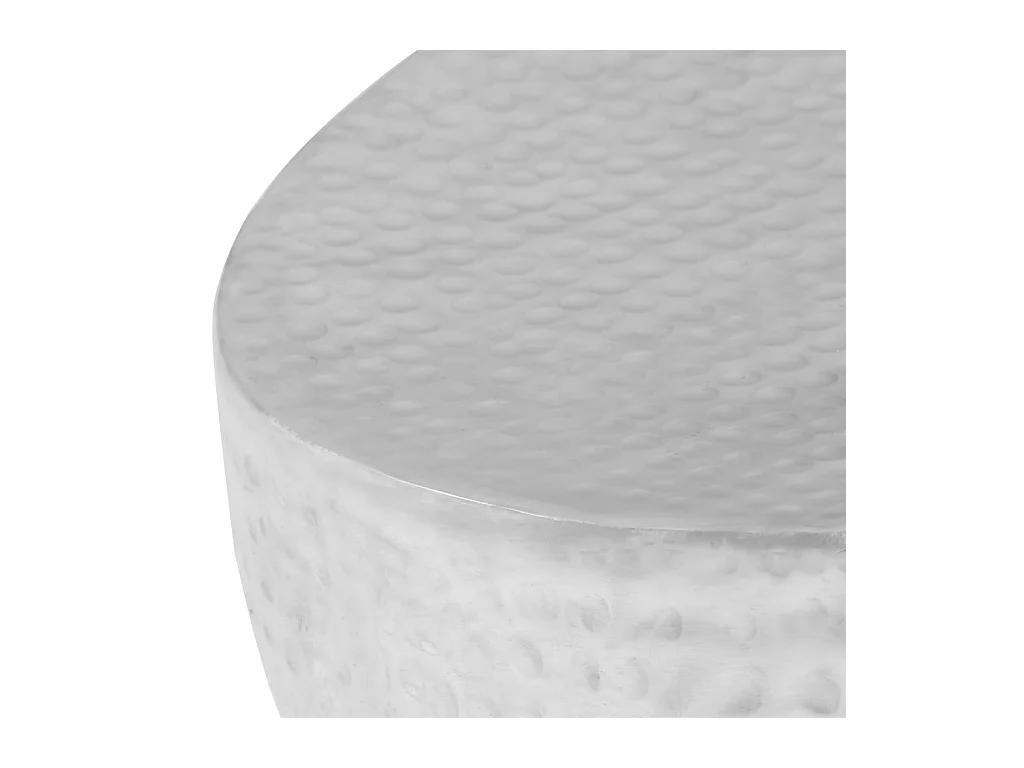 Table basse martelée Argenté 100 x 50 x 28 cm Aluminium