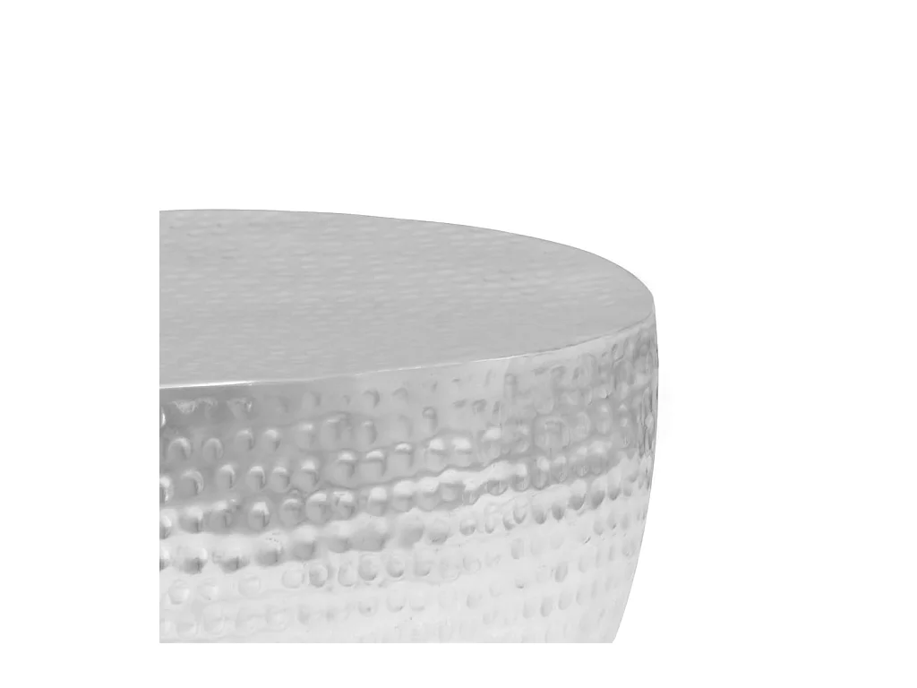Table basse martelée Argenté 100 x 50 x 28 cm Aluminium