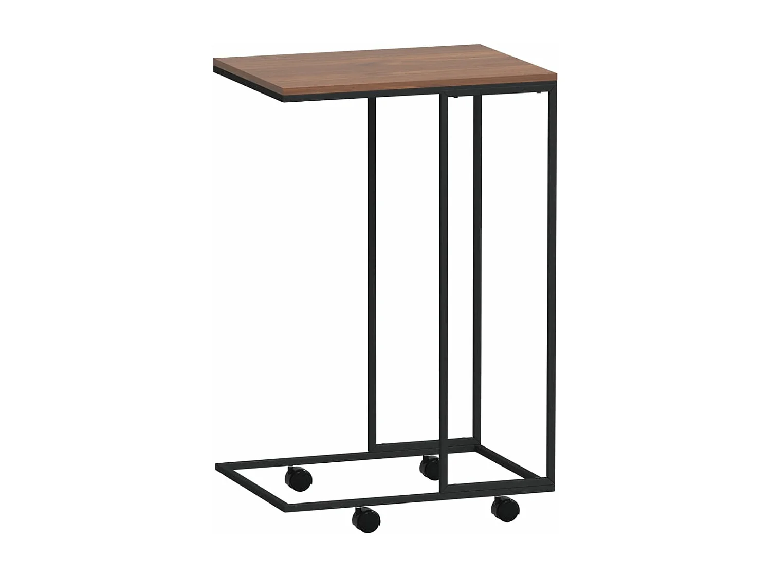 Table d'appoint avec roues Noir 40x30x63,5 cm Bois d'ingénierie