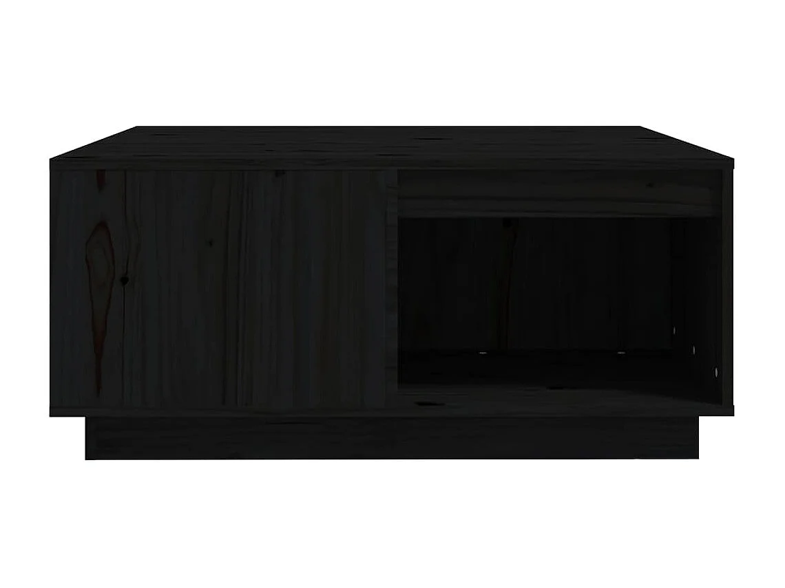 Table basse Noir 80x81x36,5 cm Bois massif de pin