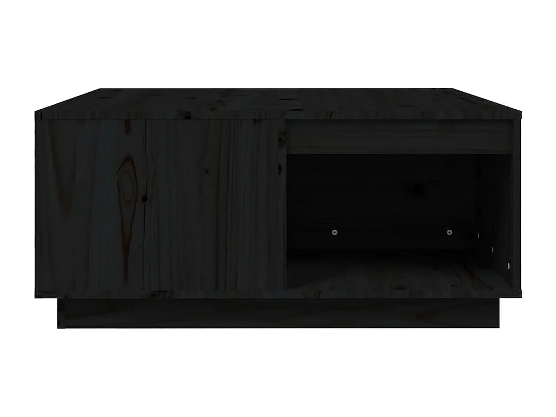 Table basse Noir 80x81x36,5 cm Bois massif de pin