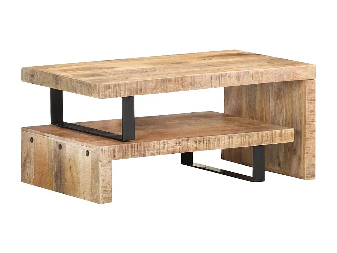 Set de 2 mesas de centro de madera maciza de mango