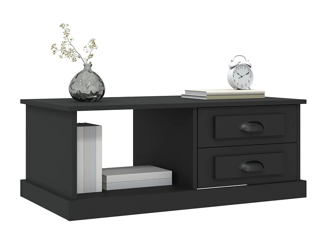 Table basse Noir 90x50x35 cm Bois d'ingénierie