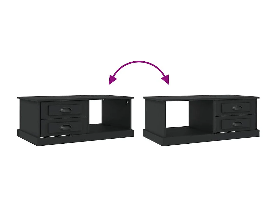 Table basse Noir 90x50x35 cm Bois d'ingénierie