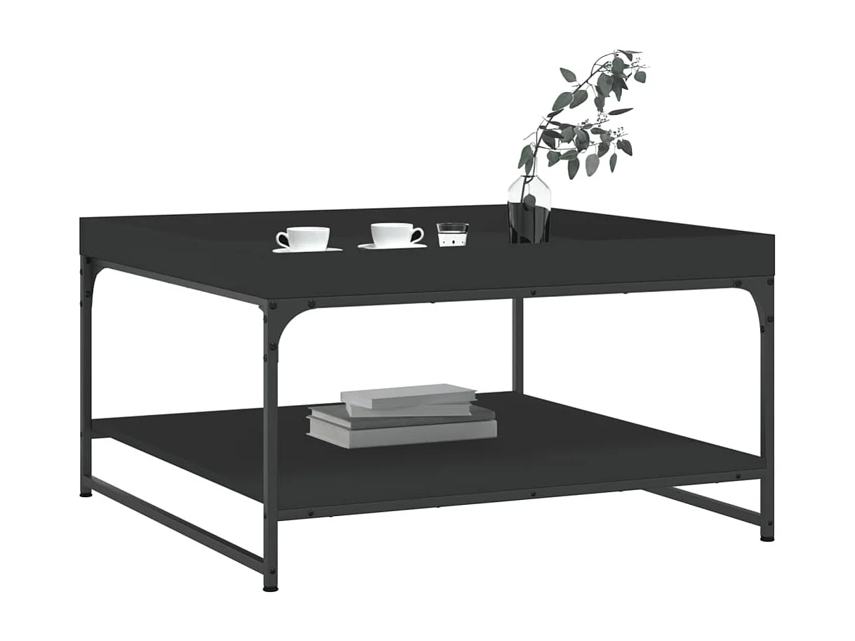 Mesa de centro 80x80x45 cm derivados de madeira/ferro preto
