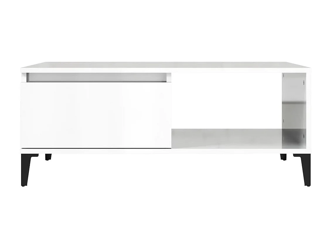 Mesa de centro 90x50x36,5 cm derivados madeira branco brilhante